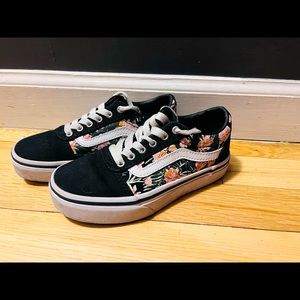 Girls size 12 floral Vans sneakers